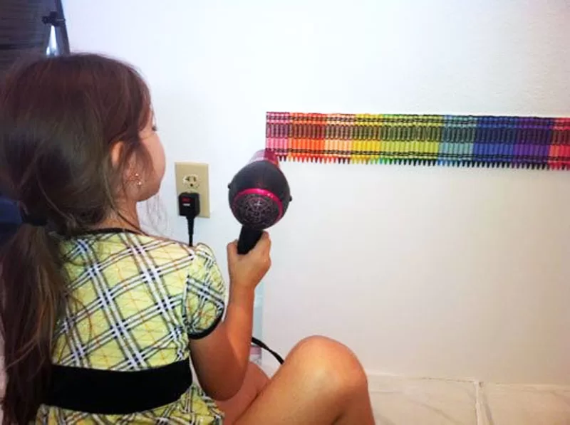 Use Blow Dryer to Melt Crayons