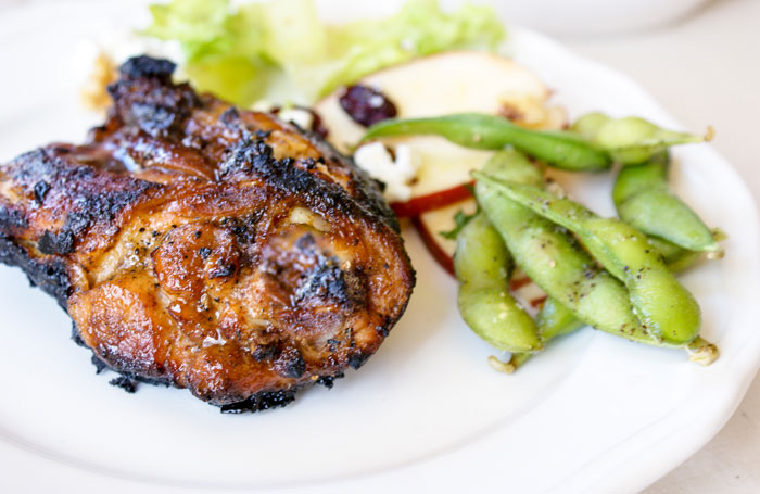 Dry Rub Grilled Chicken and Salted Edamame