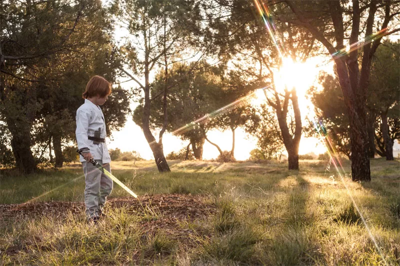 Kid Playing Lightsaber